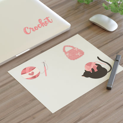 Crochet-Themed Sticker Sheets - Perfect for Crafters, Scrapbooking, DIY Projects, Gifts for Yarn Lovers, Home Decor