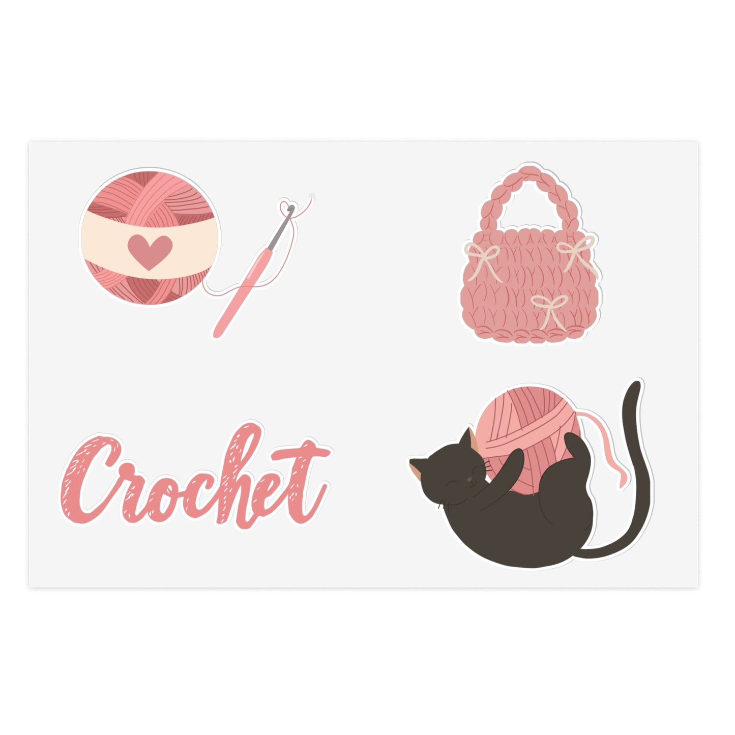 Crochet-Themed Sticker Sheets - Perfect for Crafters, Scrapbooking, DIY Projects, Gifts for Yarn Lovers, Home Decor