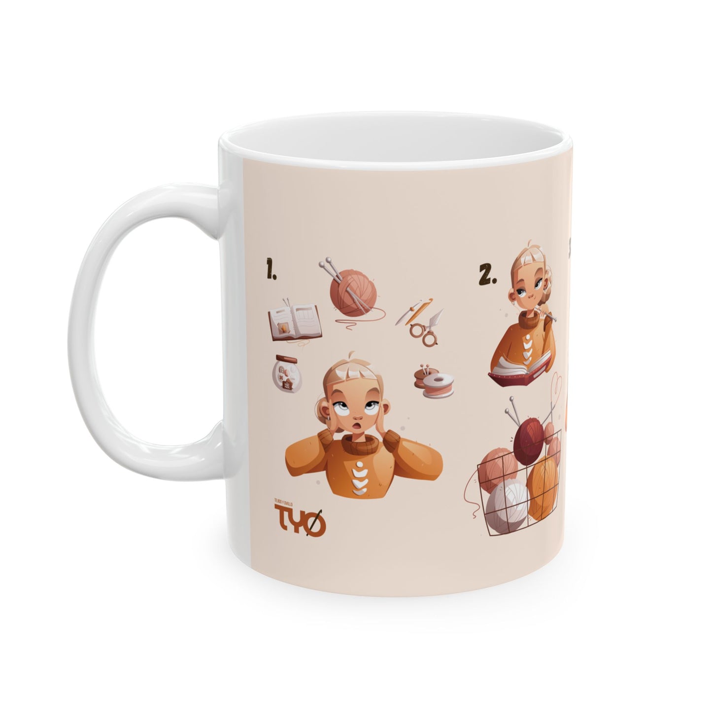 Hermosa taza tematica de crochet / Beautiful crochet themed mug