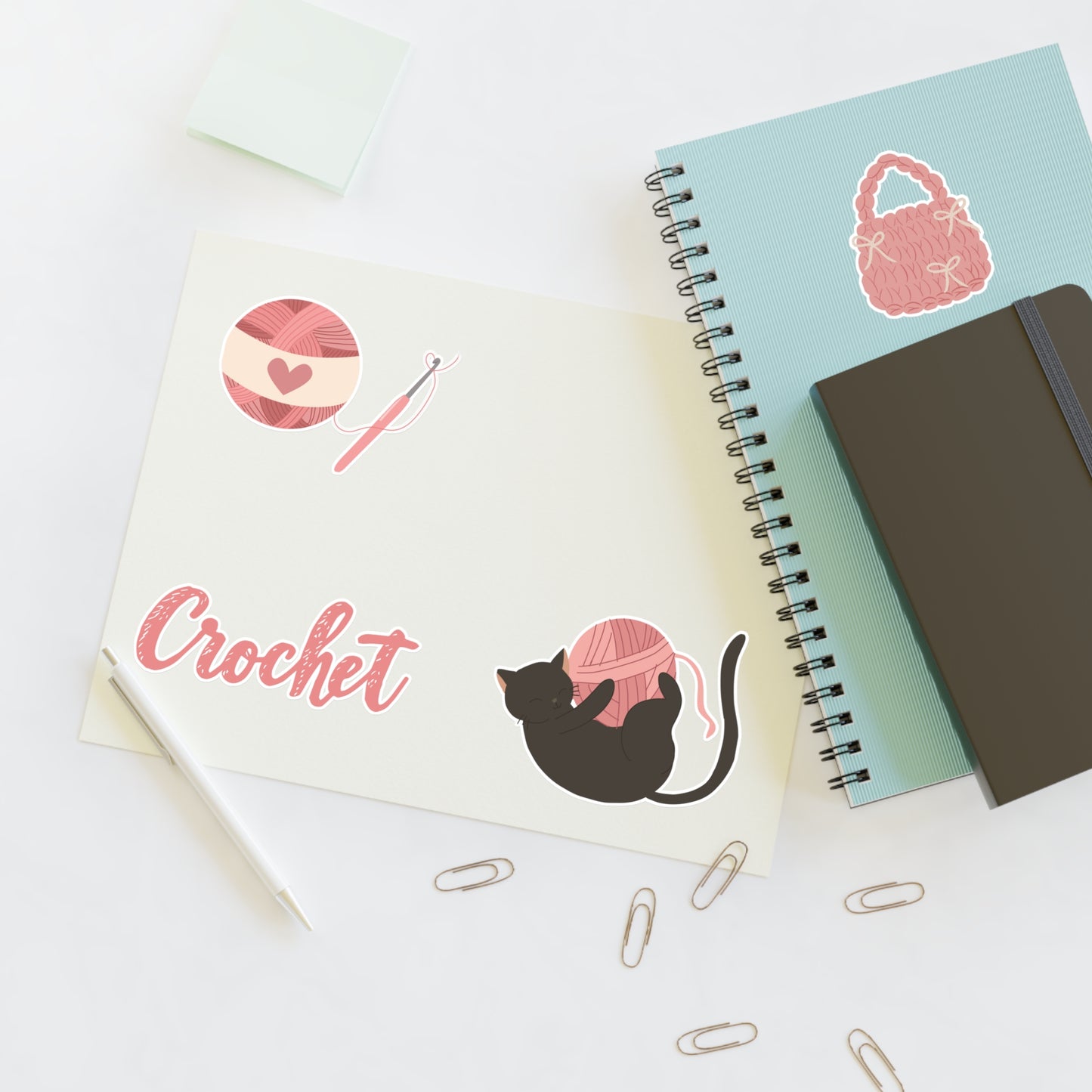 Crochet-Themed Sticker Sheets - Perfect for Crafters, Scrapbooking, DIY Projects, Gifts for Yarn Lovers, Home Decor