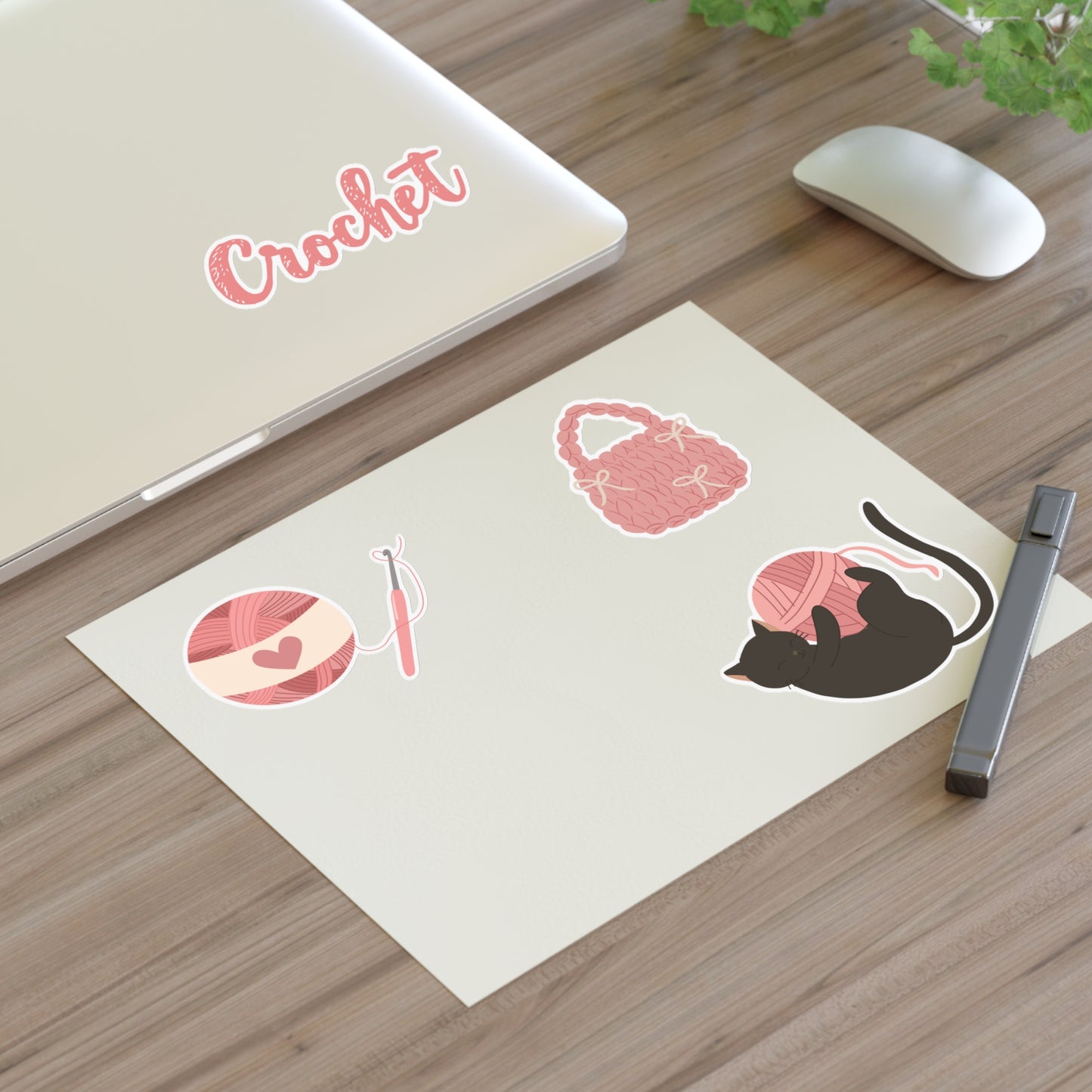 Crochet-Themed Sticker Sheets - Perfect for Crafters, Scrapbooking, DIY Projects, Gifts for Yarn Lovers, Home Decor