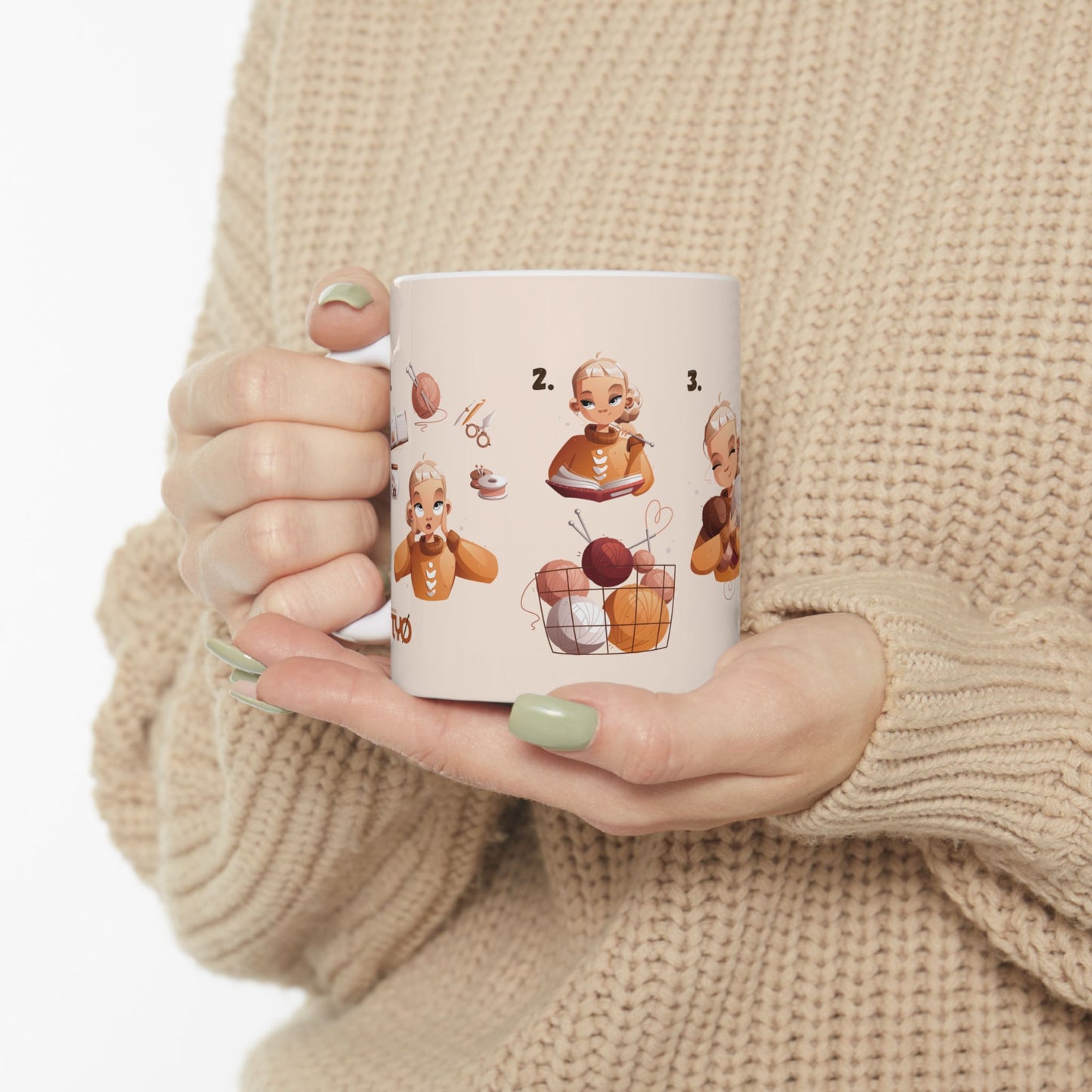 Hermosa taza tematica de crochet / Beautiful crochet themed mug