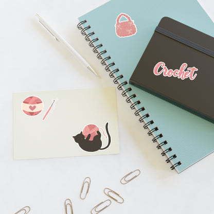 Crochet-Themed Sticker Sheets - Perfect for Crafters, Scrapbooking, DIY Projects, Gifts for Yarn Lovers, Home Decor